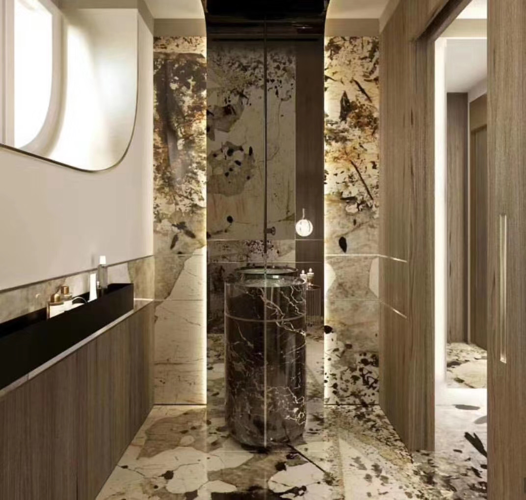 Bathroom marble project and surface detail