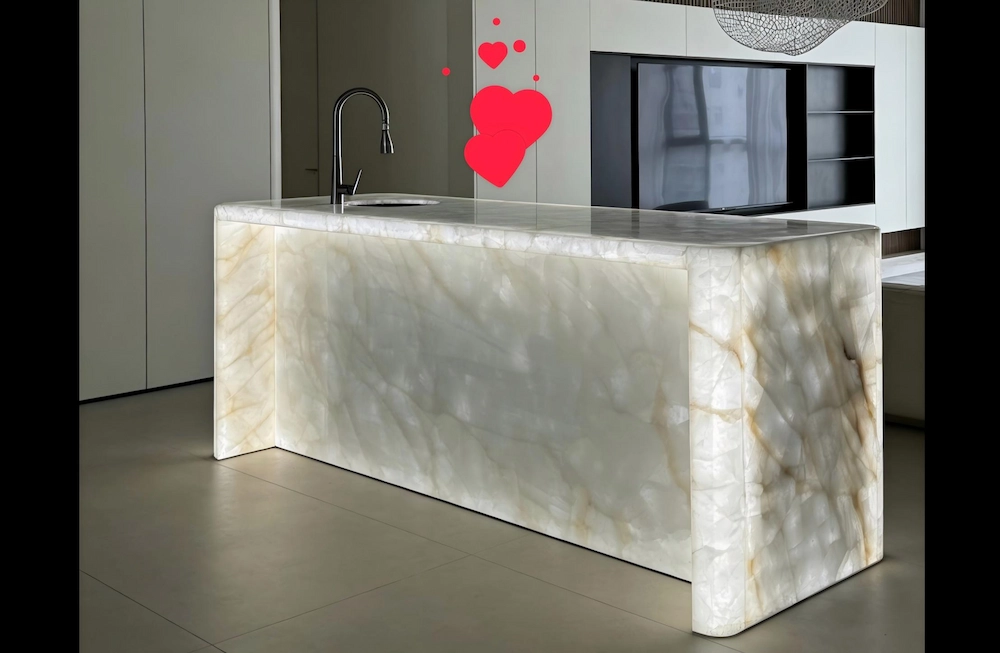 Crystal White Quartzite Countertop Crystal White Quartzite countertop and island surface for luxury kitchen project