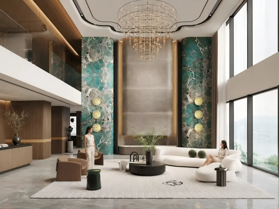 Amazon Green Quartzite Bookmatch Feature Wall Amazon Green Quartzite Bookmatch Feature Wall
