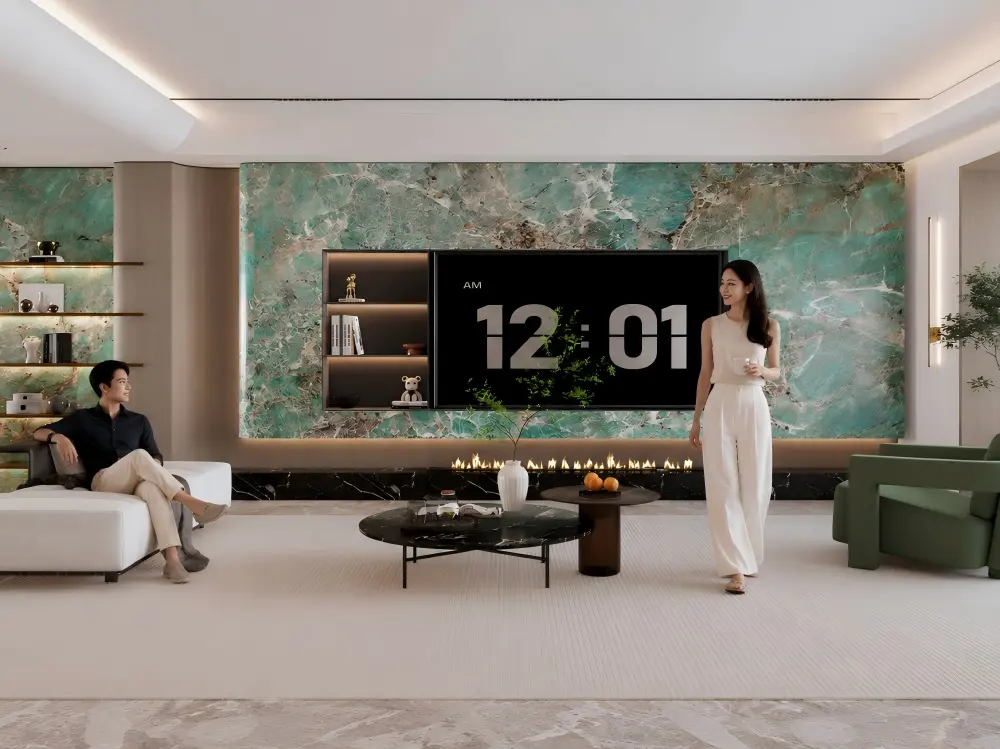 Amazon Green Quartzite Living Room Feature Wall Amazon Green Quartzite Living Room Feature Wall