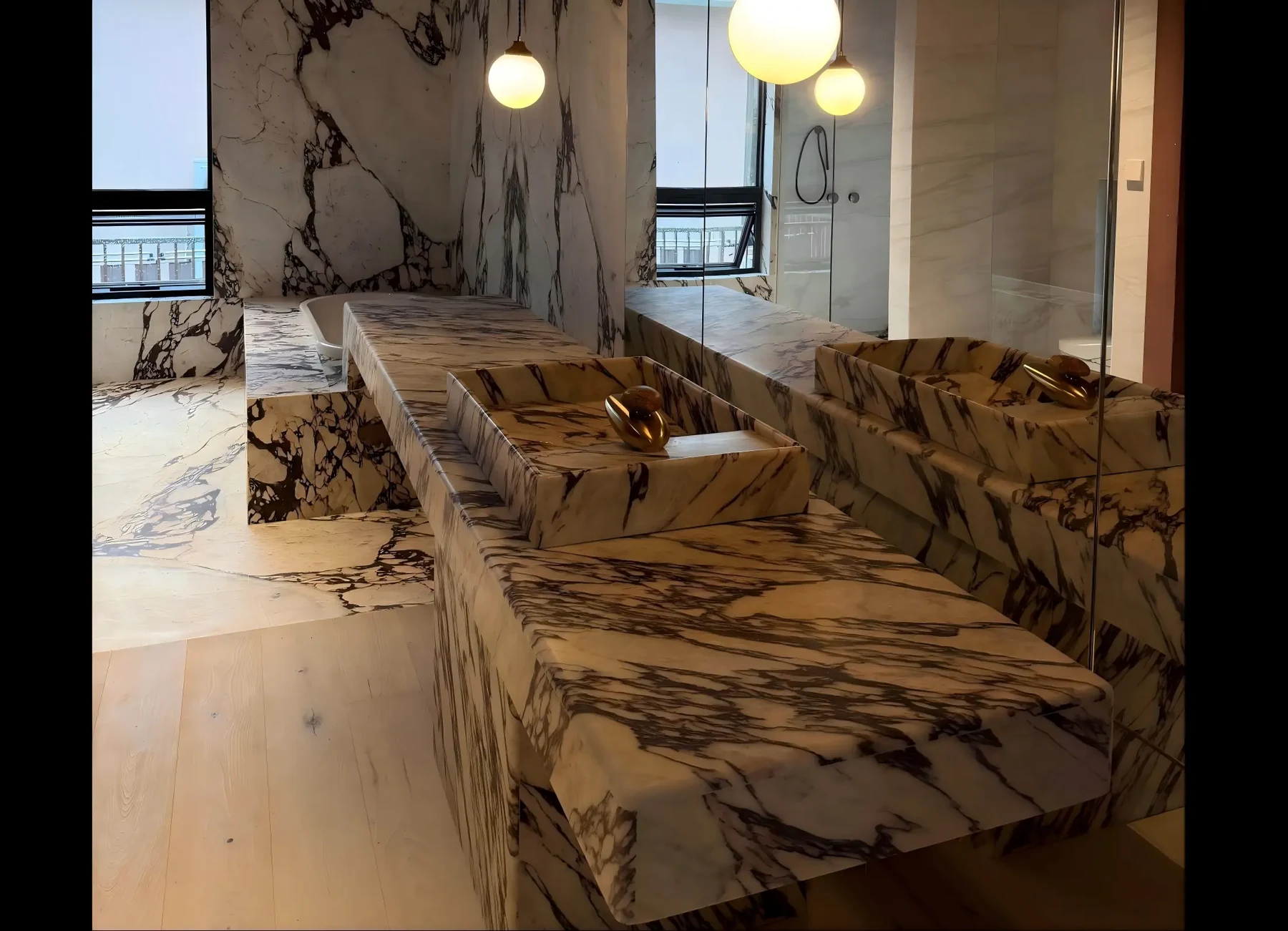 Calacatta Viola Bvlgari Marble Bathroom Calacatta Viola Bvlgari Marble bathroom wall and vanity application