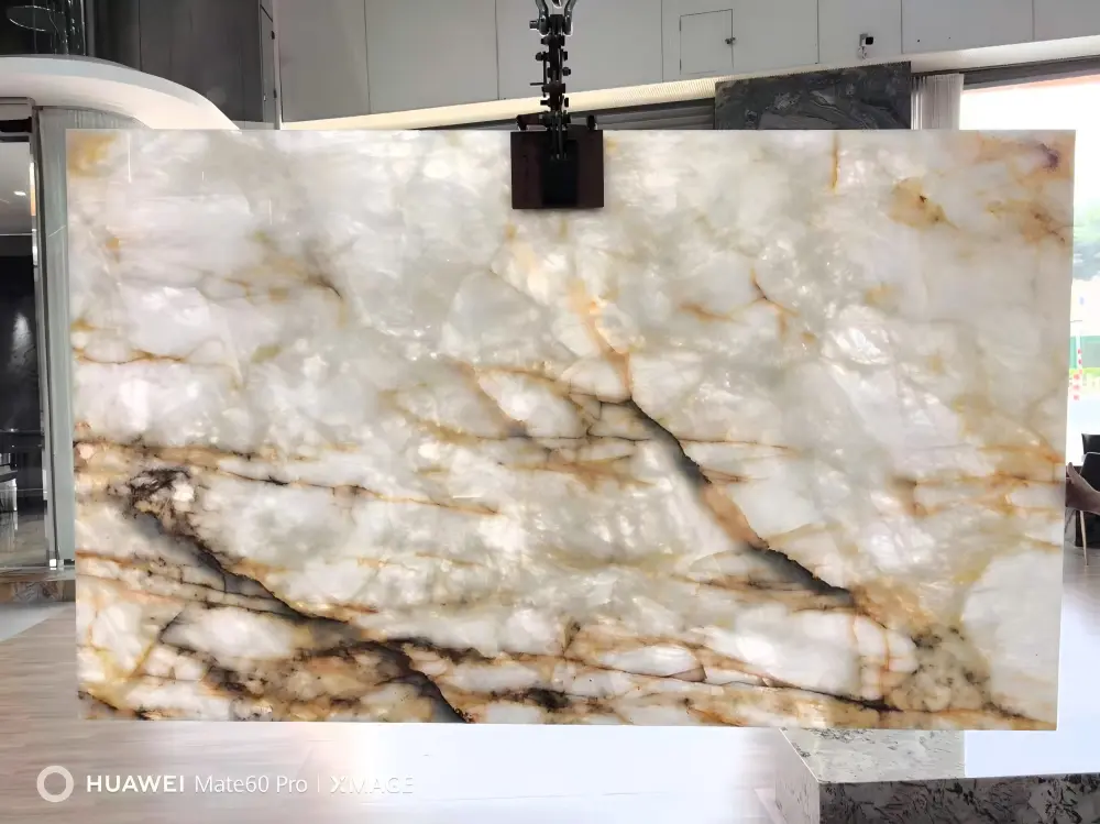 Golden Veins Crystal White Slab Golden Veins Crystal White Slab