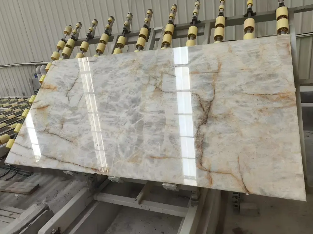 Golden Veins Crystal White Slab2 Golden Veins Crystal White Slab2