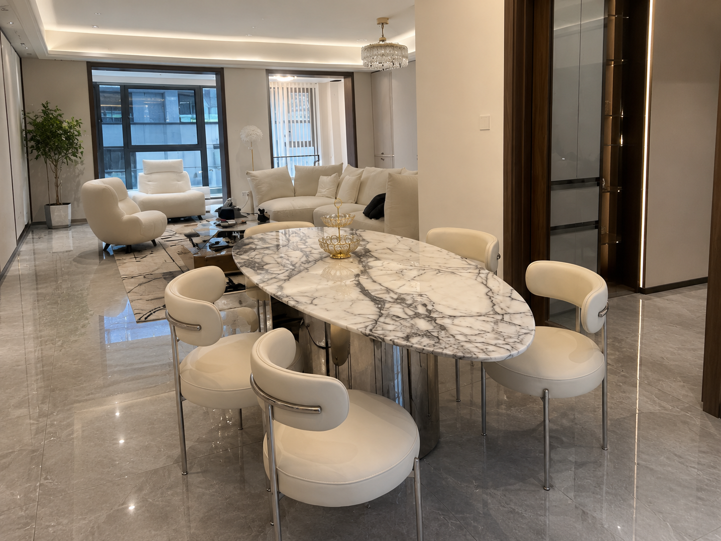 Milas Lilac Marble Table Milas Lilac Marble Table