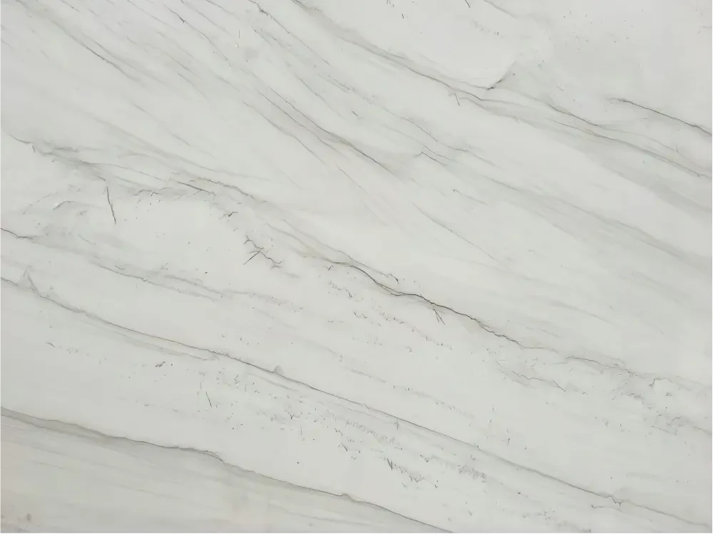 Close detail of Mont Blanc Quartzite white grey and charcoal movement