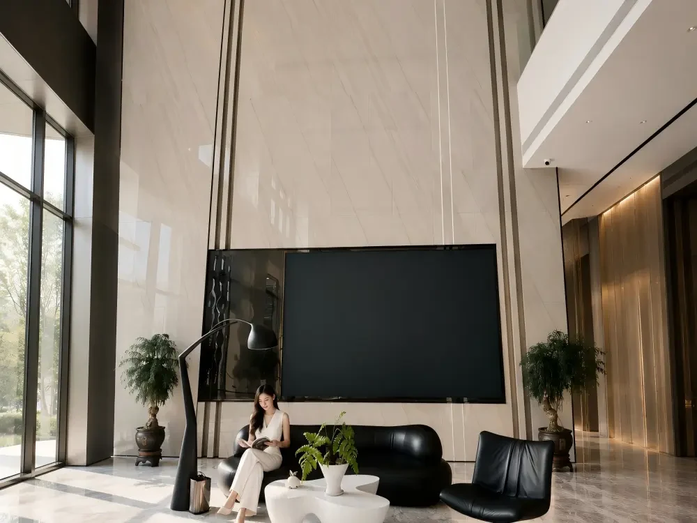 Mont Blanc Quartzite Feature Wall Mont Blanc Quartzite feature wall in a refined interior