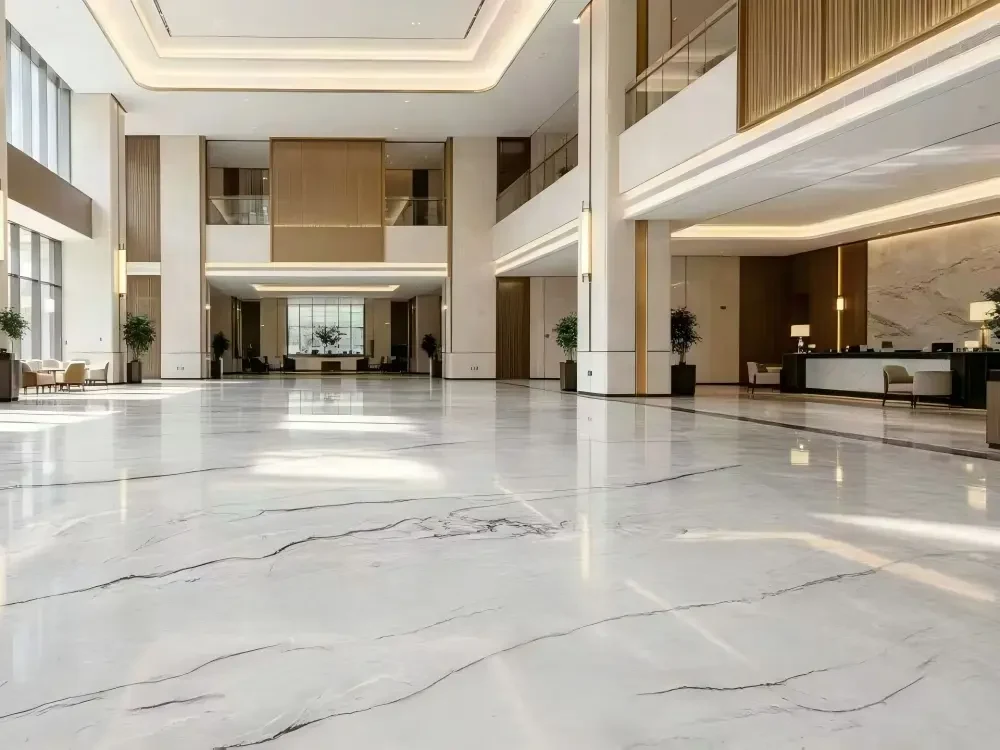 Mont Blanc Quartzite Lobby Floor Mont Blanc Quartzite lobby floor application