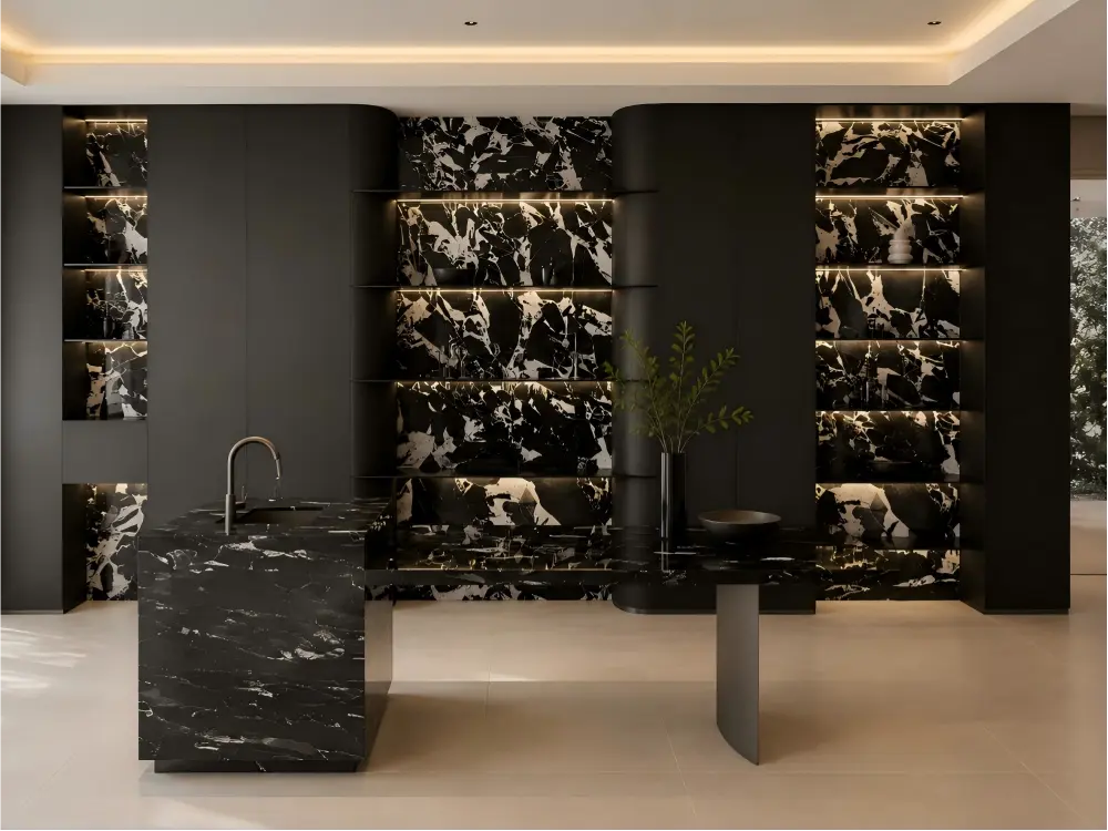Noir Grand Antique Marble Feature Wall Noir Grand Antique Marble Feature Wall