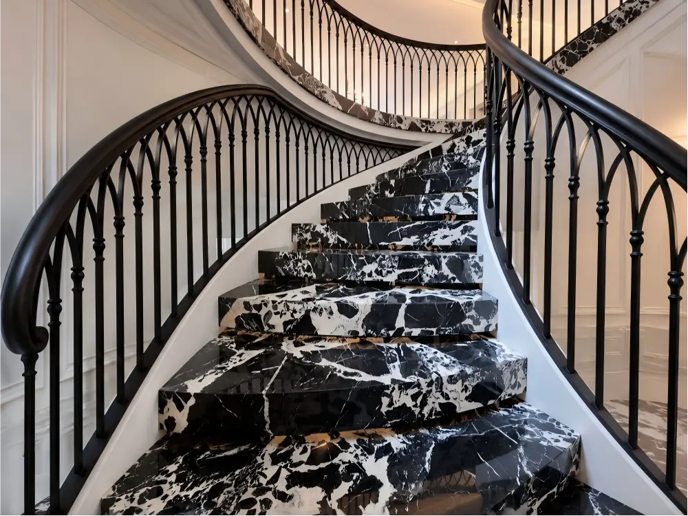 Noir Grand Antique Marble Staircase Noir Grand Antique Marble Staircase