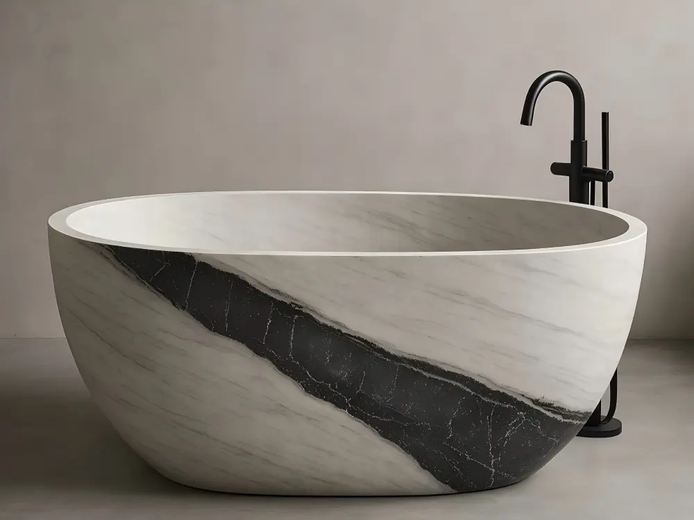 Panda White Marble Bathtub Panda White Marble Bathtub