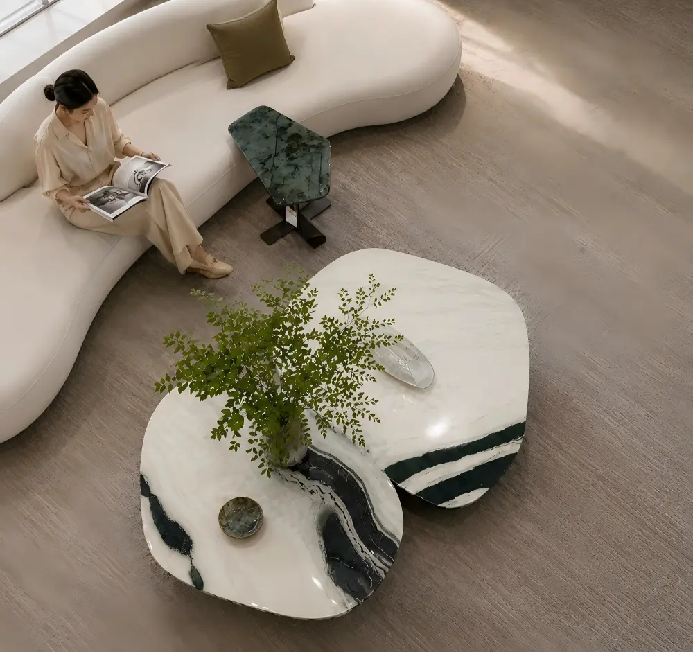 Panda White Marble Coffee Table Panda White Marble Coffee Table