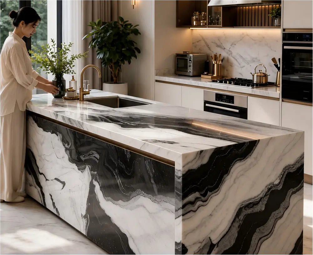 Panda White Marble Kitchen Island Panda White Marble Kitchen Island