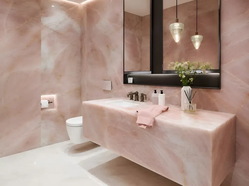 Pink Onyx Bathroom Vanity Pink Onyx bathroom vanity