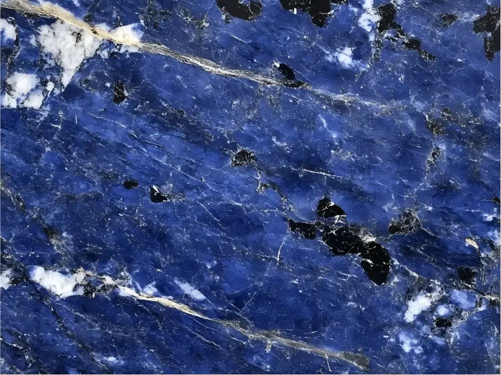 Royal Blue Sodalite Quartzite deep cobalt blue mineral detail