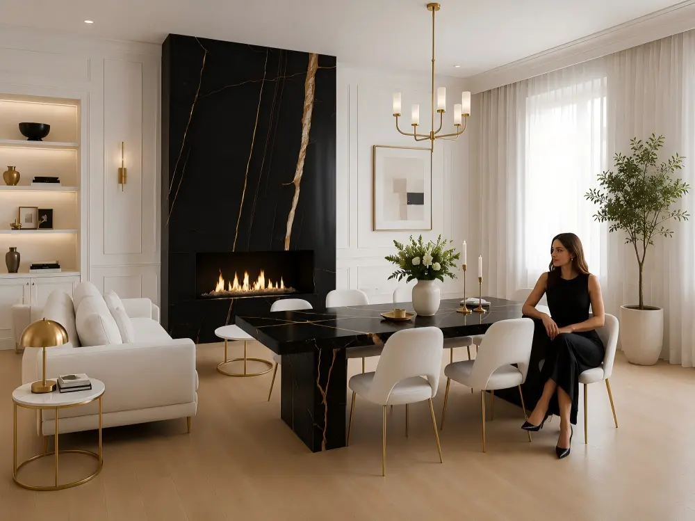 Sahara Noir Marble Feature Wall Sahara Noir Marble Feature Wall