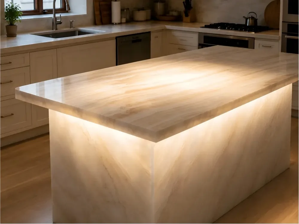 White Tiger Onyx Backlit Countertop White Tiger Onyx backlit countertop