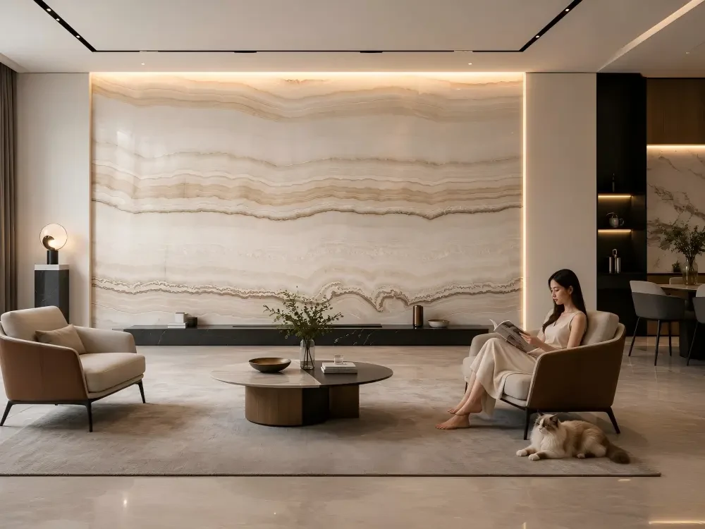 White Tiger Onyx Feature Wall White Tiger Onyx feature wall