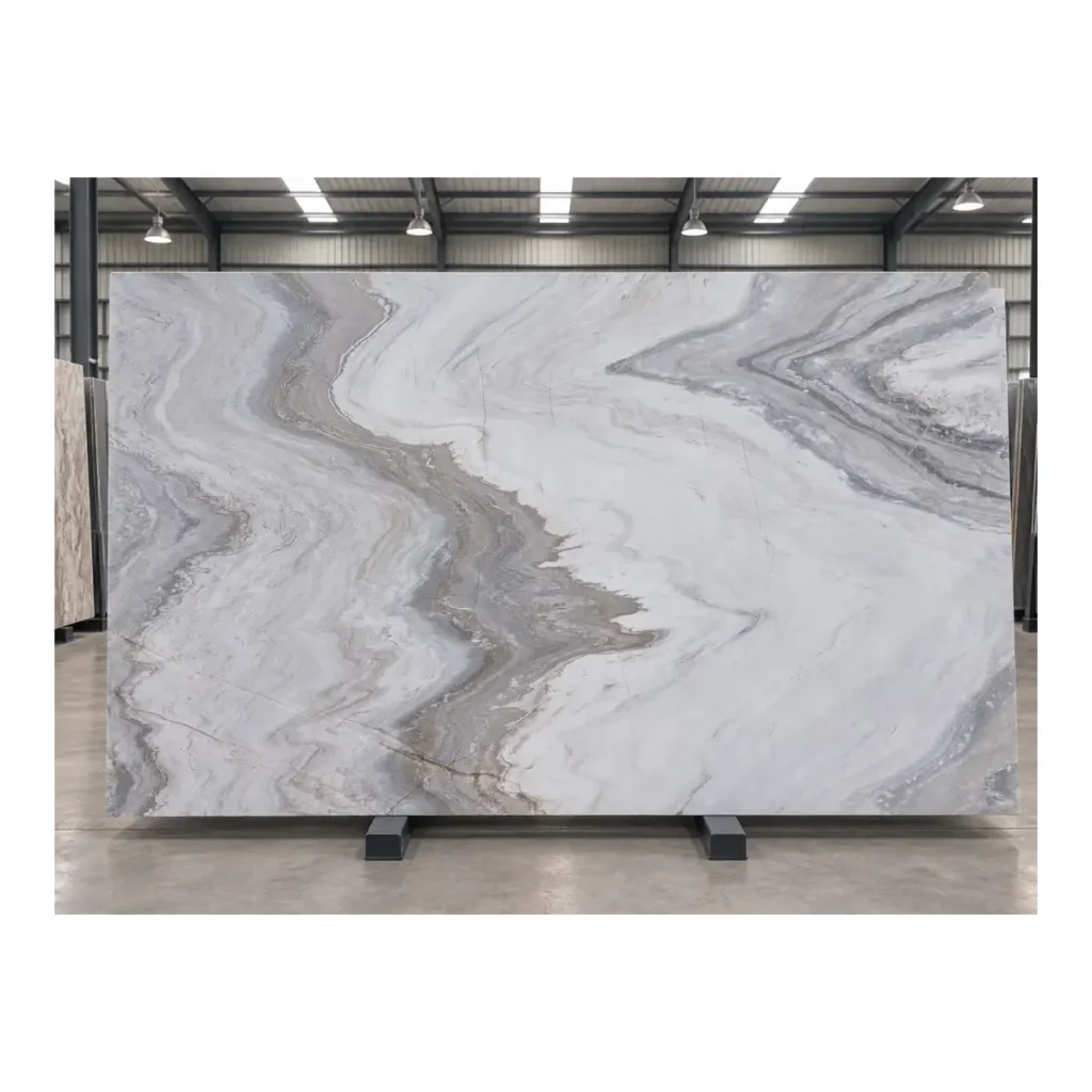 Amalfi Blanco Marble full slab view