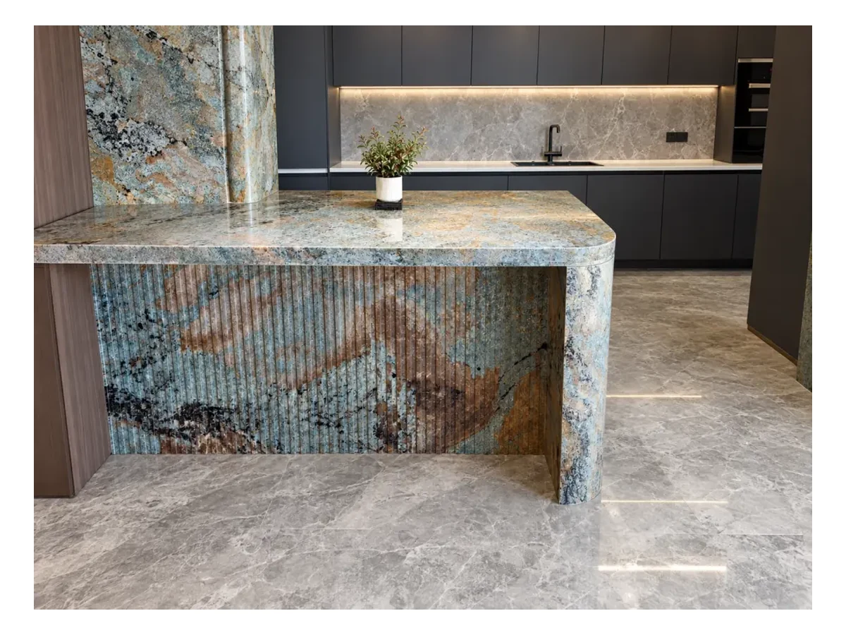 Amazonite Blue Quartzite Kitchen Island Application Reference Amazonite Blue Quartzite kitchen island application reference