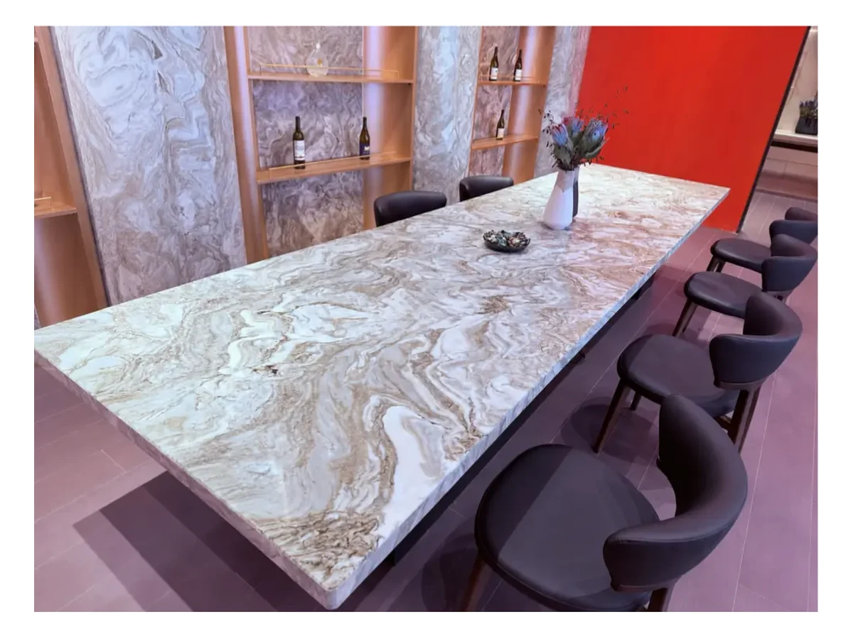 Avalanche White Marble Stone Table Application Avalanche White Marble stone table application