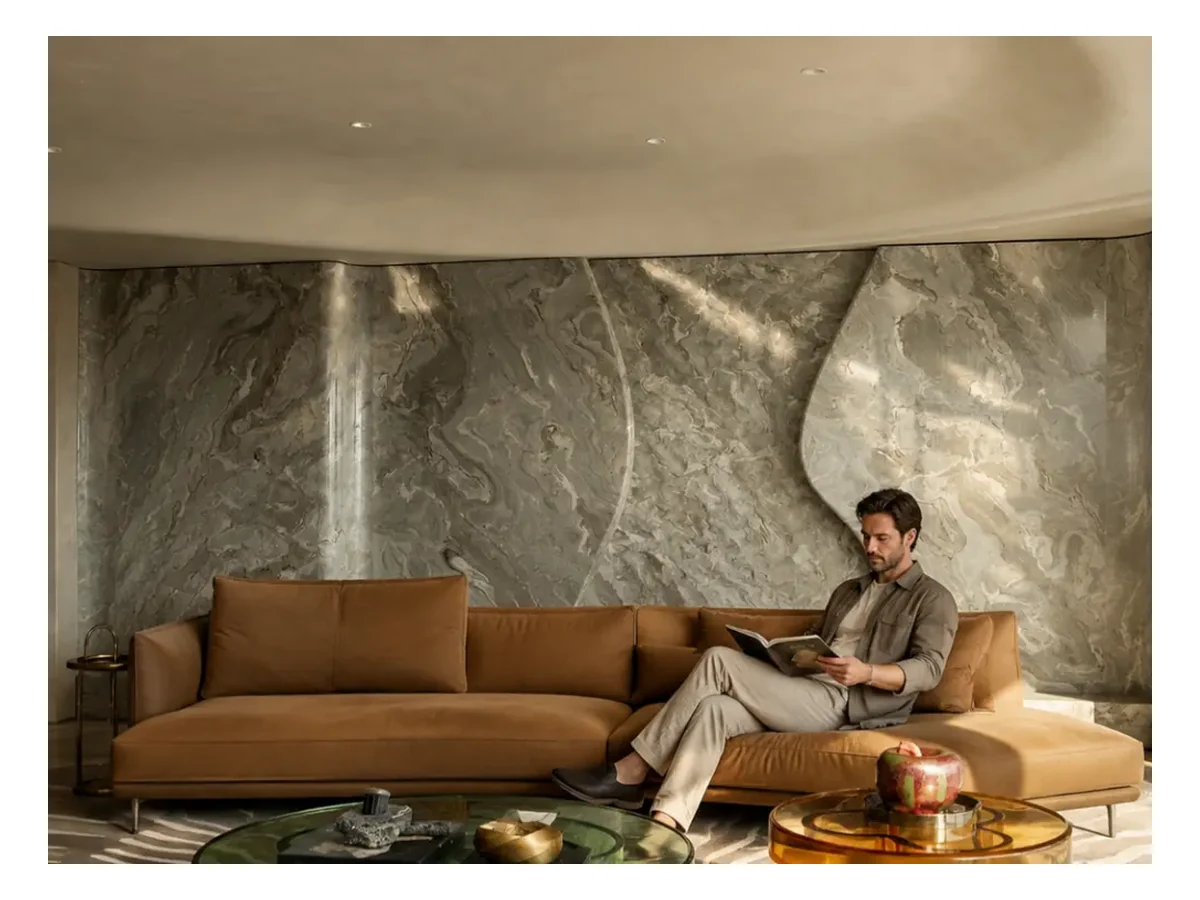 Avalanche White Marble Feature Wall Application Avalanche White Marble feature wall application