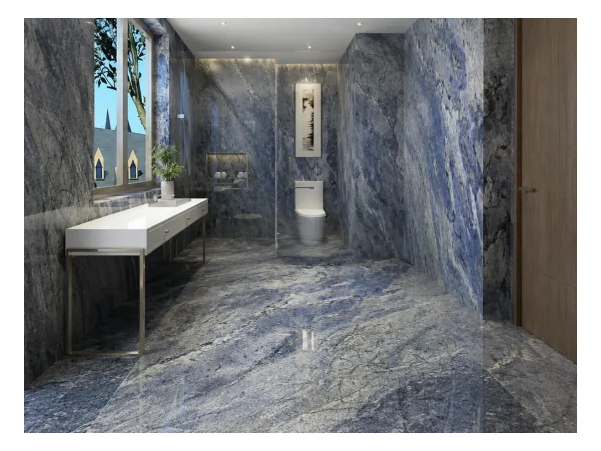 Azul Bahia Granite Interior Wall Application Azul Bahia Granite interior wall application