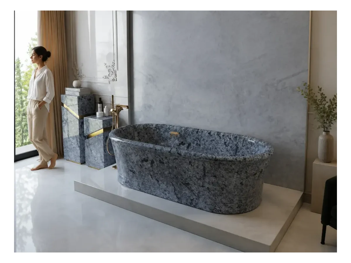 Azul Bahia Granite Bathroom Application Azul Bahia Granite bathroom application