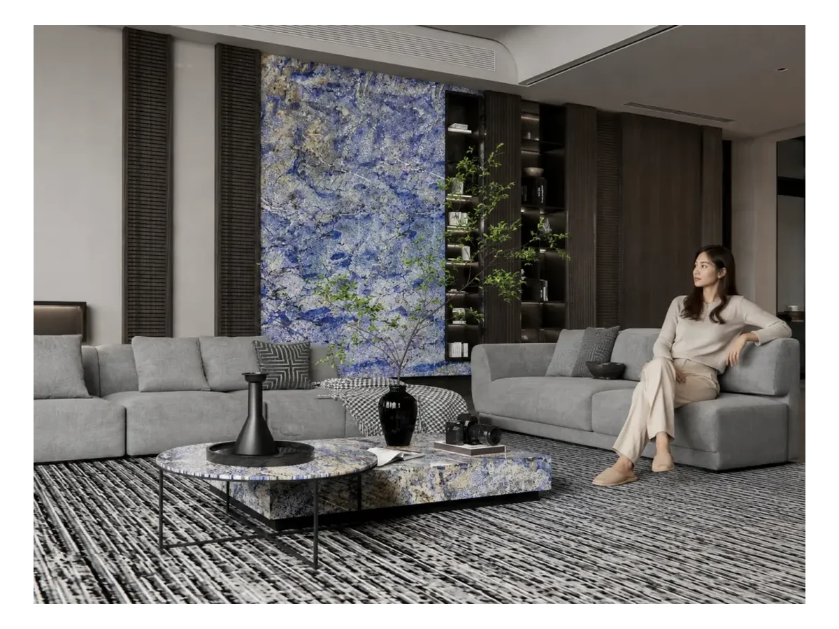 Azul Bahia Granite Interior Wall Application Azul Bahia Granite interior wall application