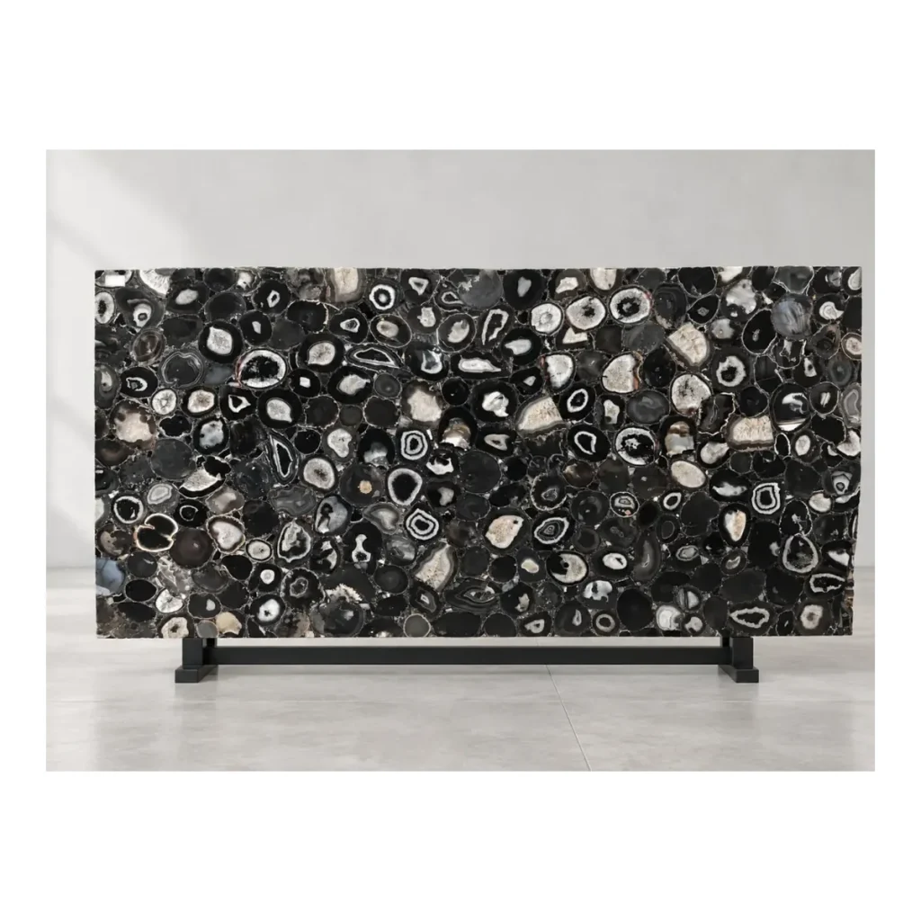 Black Agate Semi-Precious Stone natural stone slab
