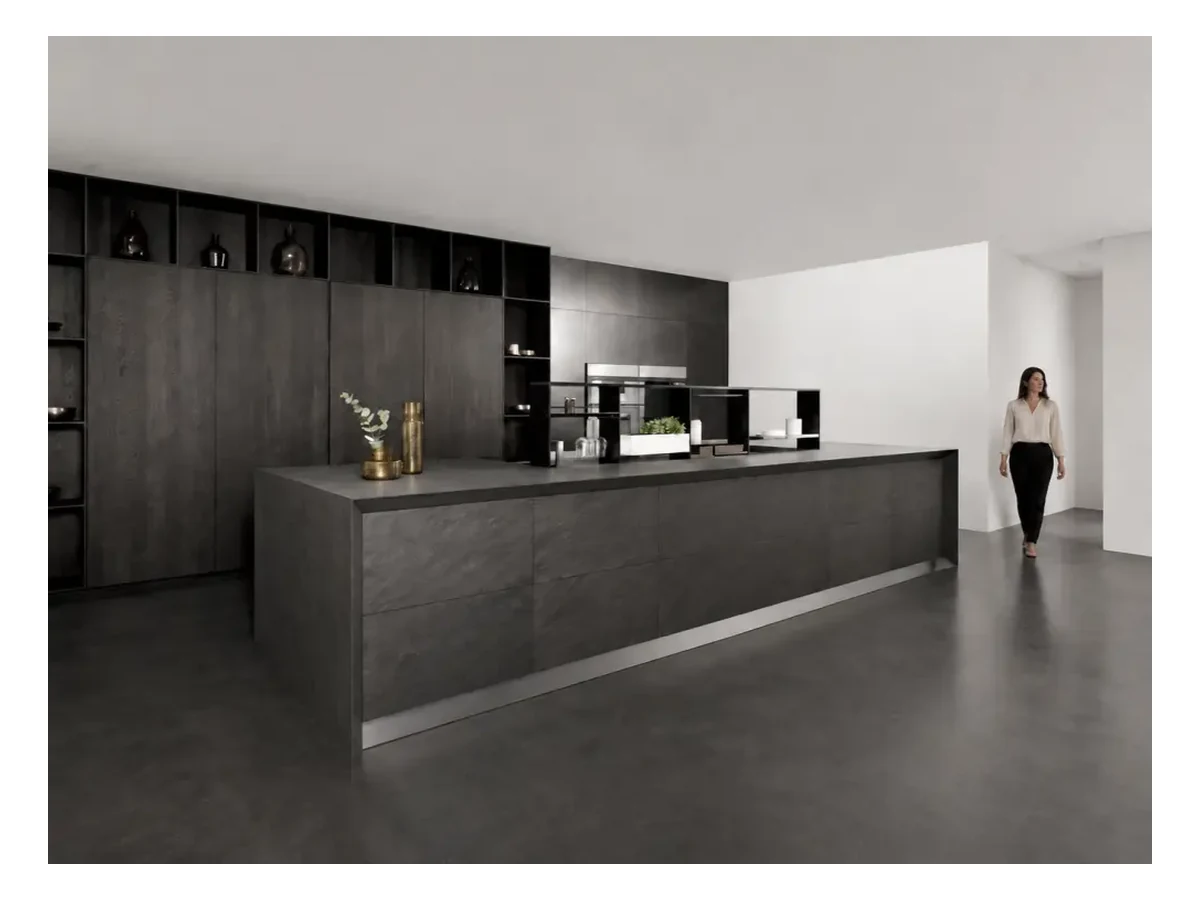 Black Vermont Granite Kitchen Island Application Black Vermont Granite kitchen island application