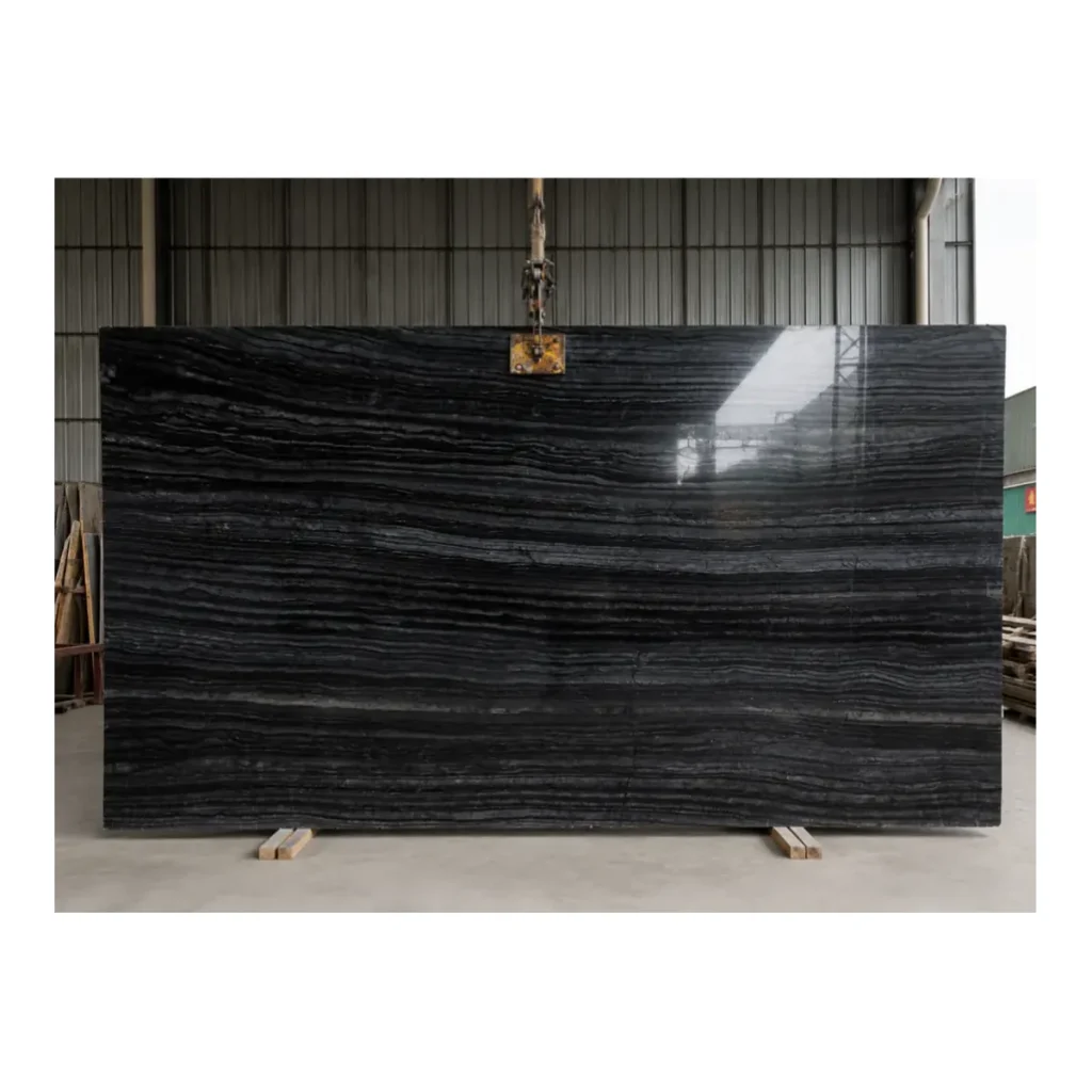 Black Wood Marble natural stone slab