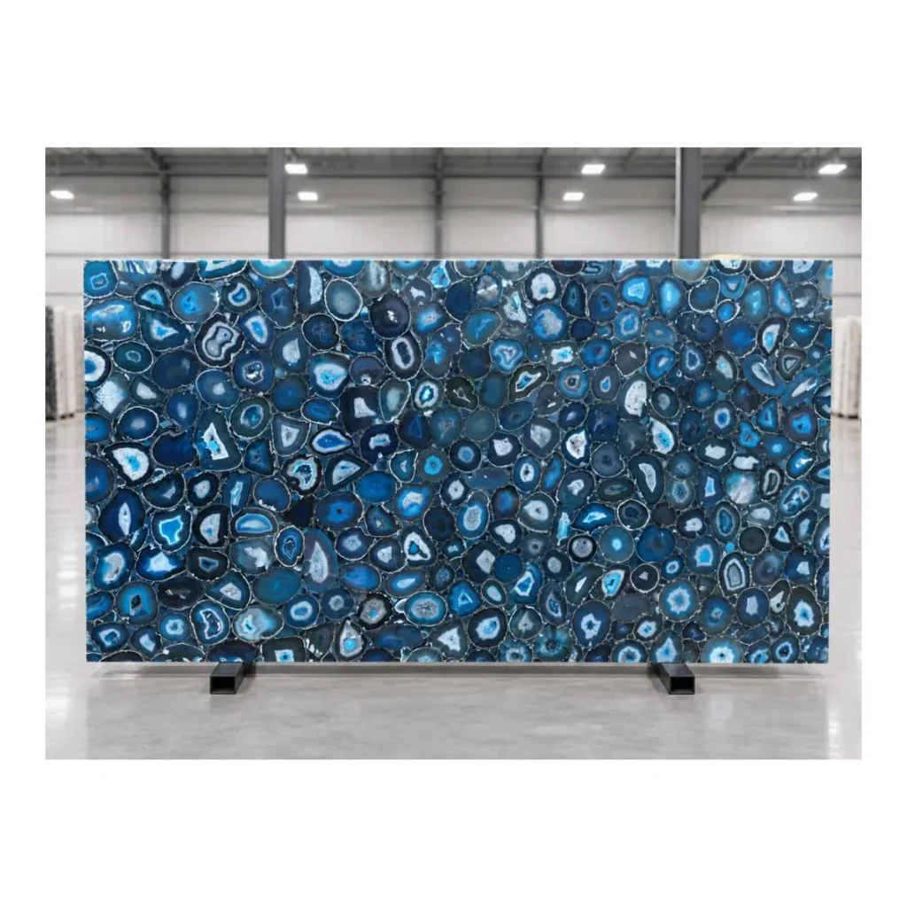 Blue Agate Semi-Precious Stone Wall Panels natural stone slab