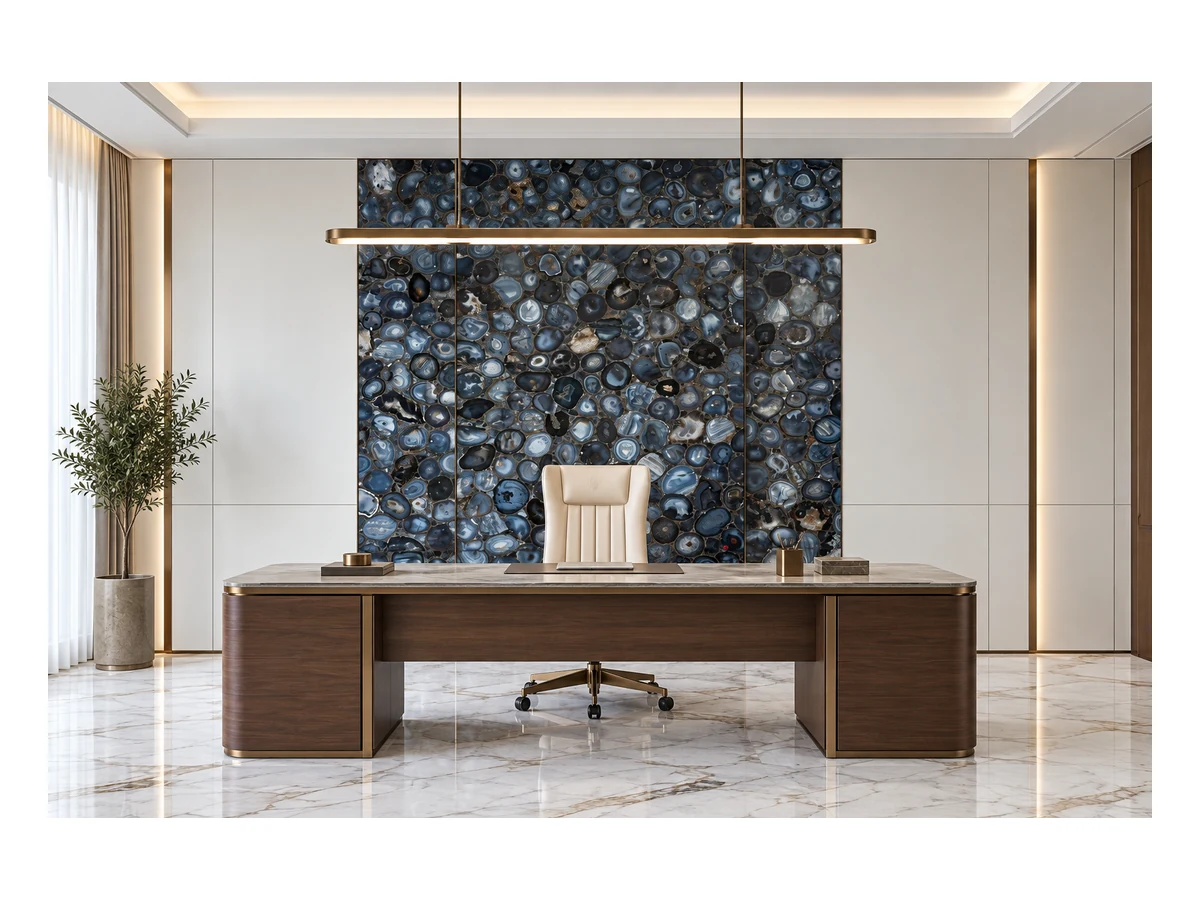 Blue Agate Semi-precious Stone Wall Panels Interior Wall Application Blue Agate Semi-Precious Stone Wall Panels interior wall application