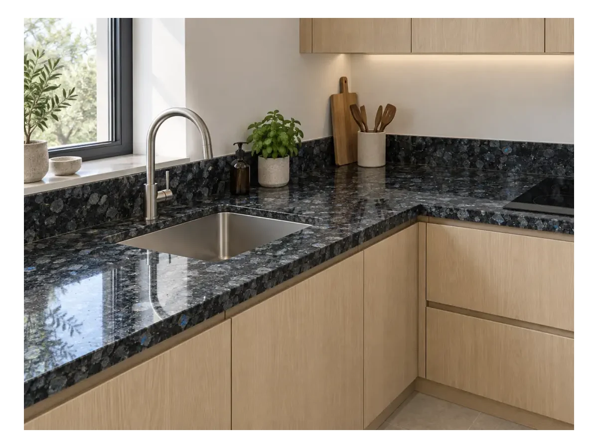 Blue Labrador Pearl Granite Countertop Application Blue Labrador Pearl Granite countertop application