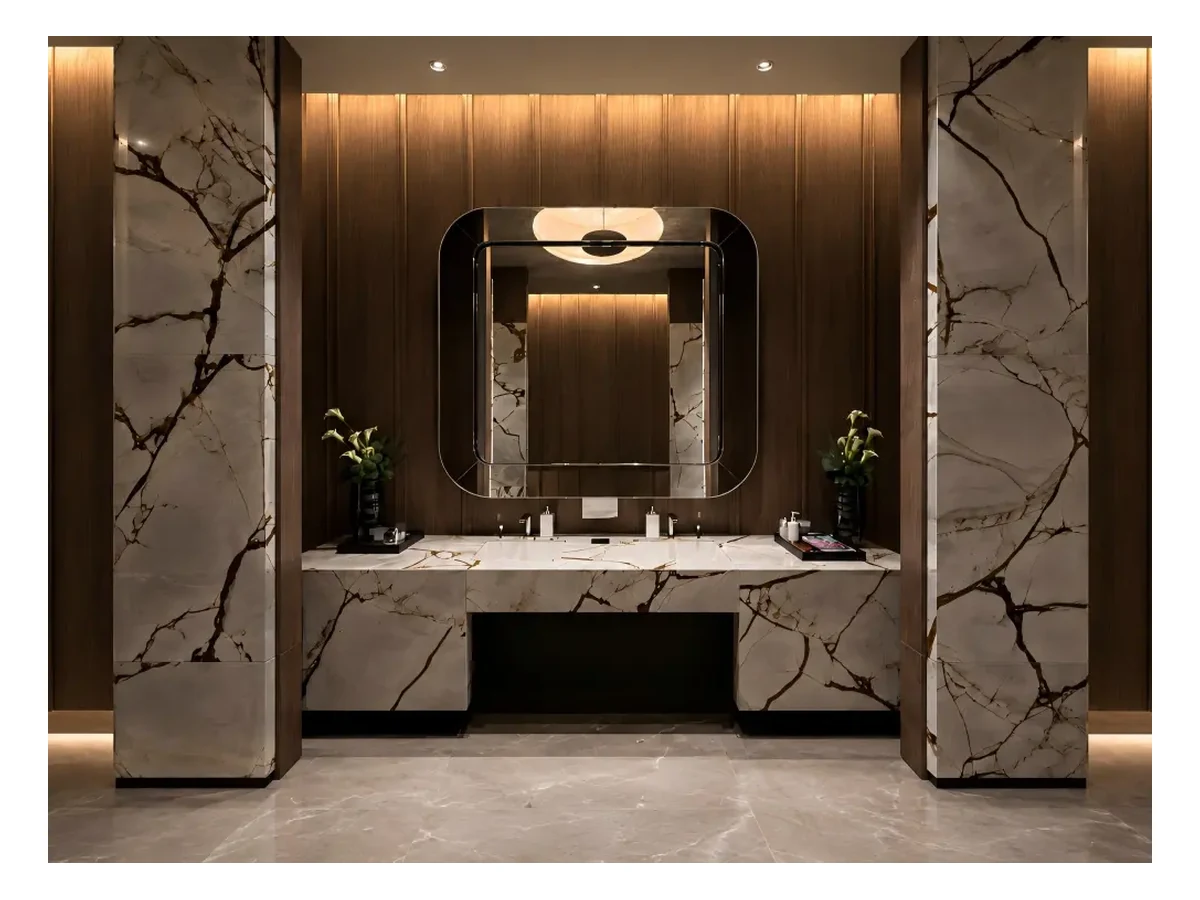 Blue Roma Quartzite Bathroom Vanity Application Blue Roma Quartzite bathroom vanity application