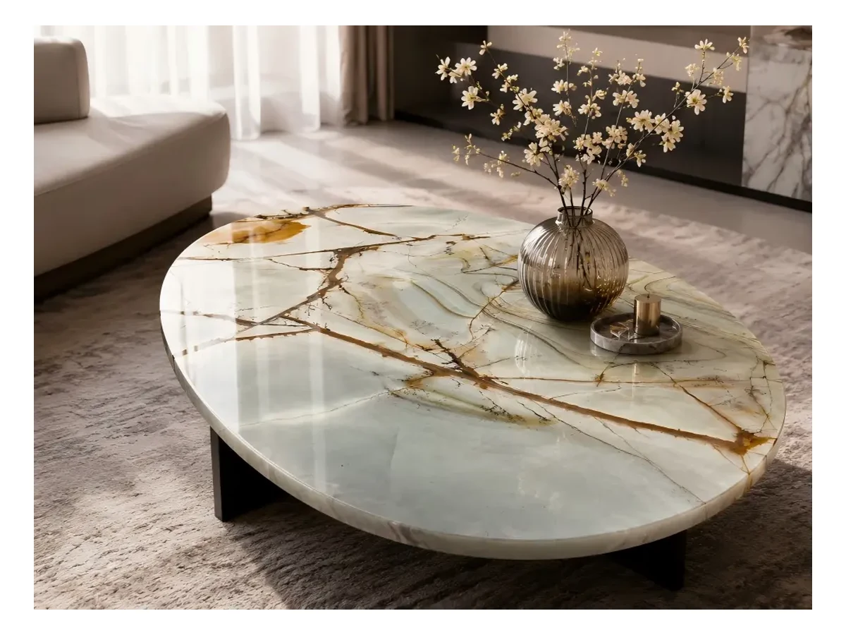 Blue Roma Quartzite Coffee Table Application Blue Roma Quartzite coffee table application