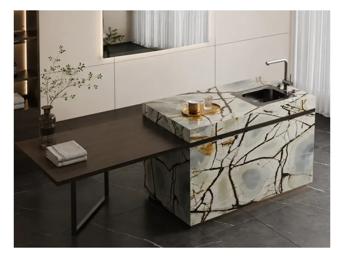 Blue Roma Quartzite Countertop Application Blue Roma Quartzite countertop application