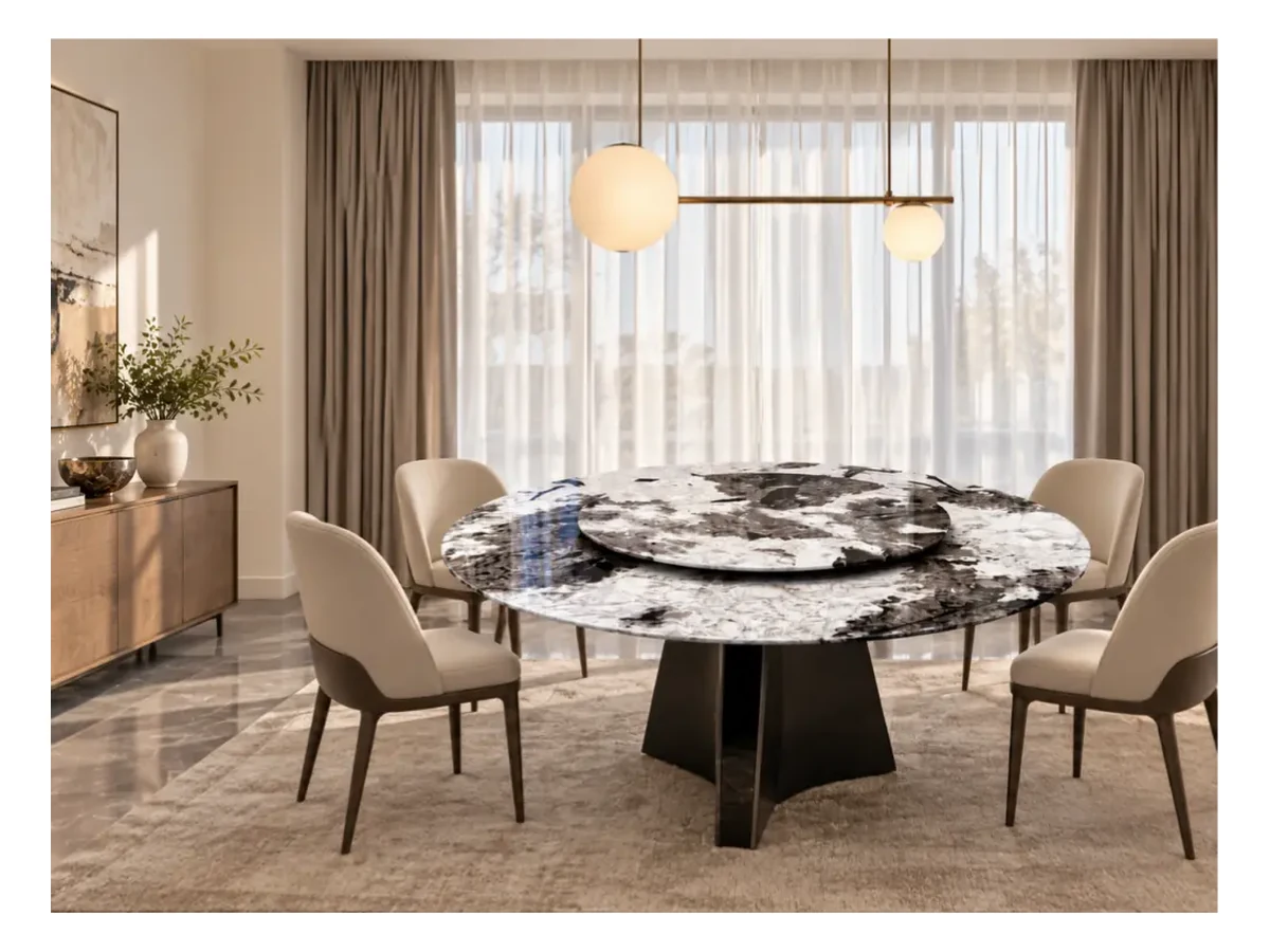 Brazil Golden Peacock Quartzite Dining Table Application Brazil Golden Peacock Quartzite dining table application