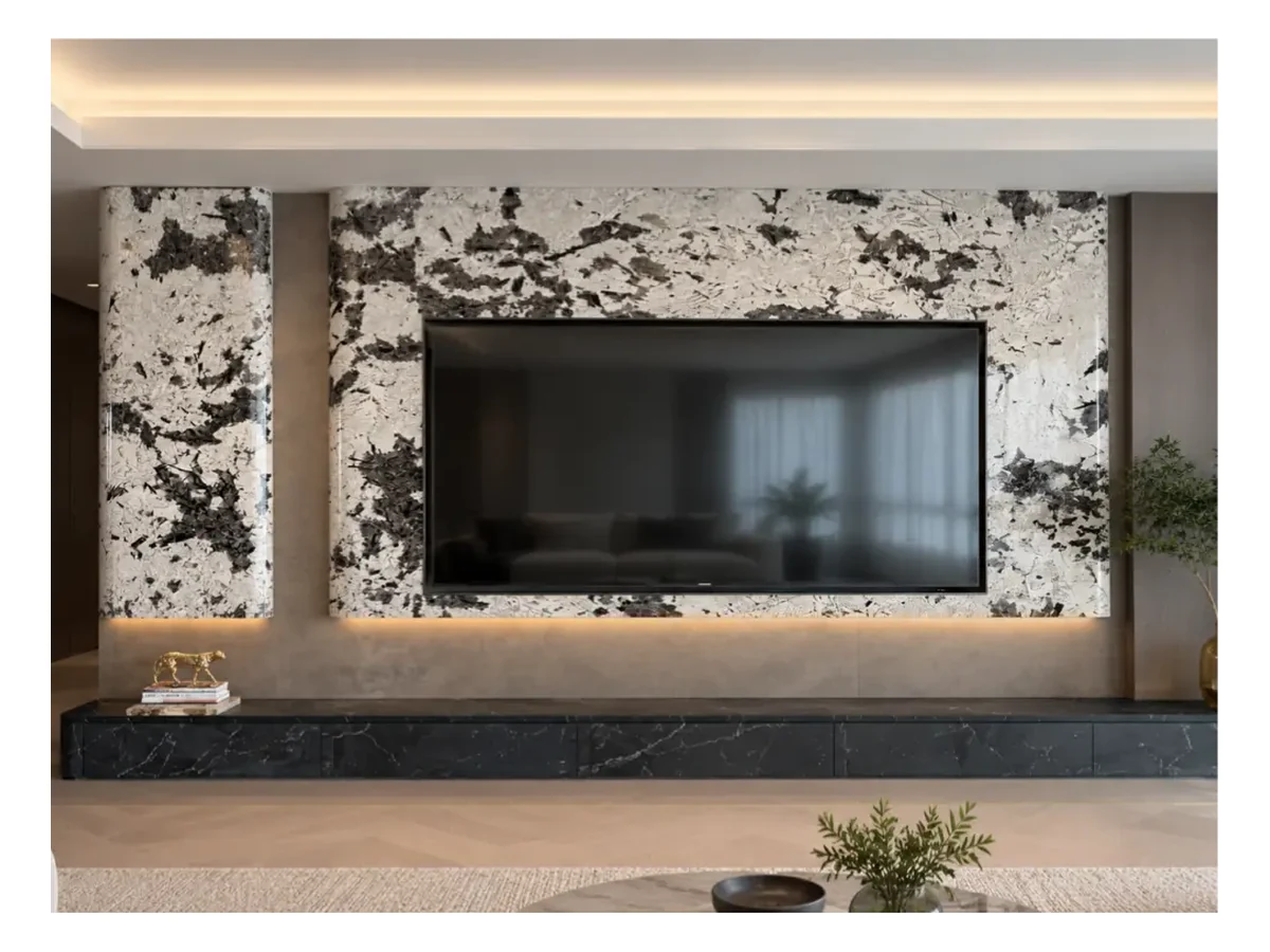 Brazil Golden Peacock Quartzite Interior Wall Application Brazil Golden Peacock Quartzite interior wall application