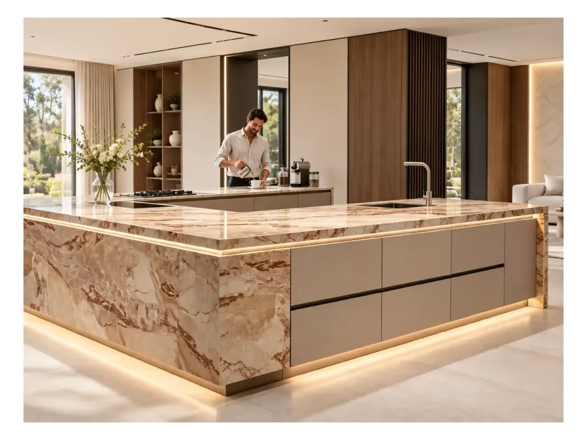 Breccia Fantastica Quartzite Countertop Application Breccia Fantastica Quartzite countertop application
