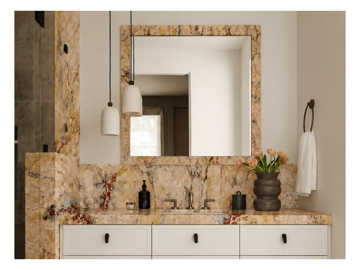 Breccia Fantastica Quartzite Bathroom Application Breccia Fantastica Quartzite bathroom application