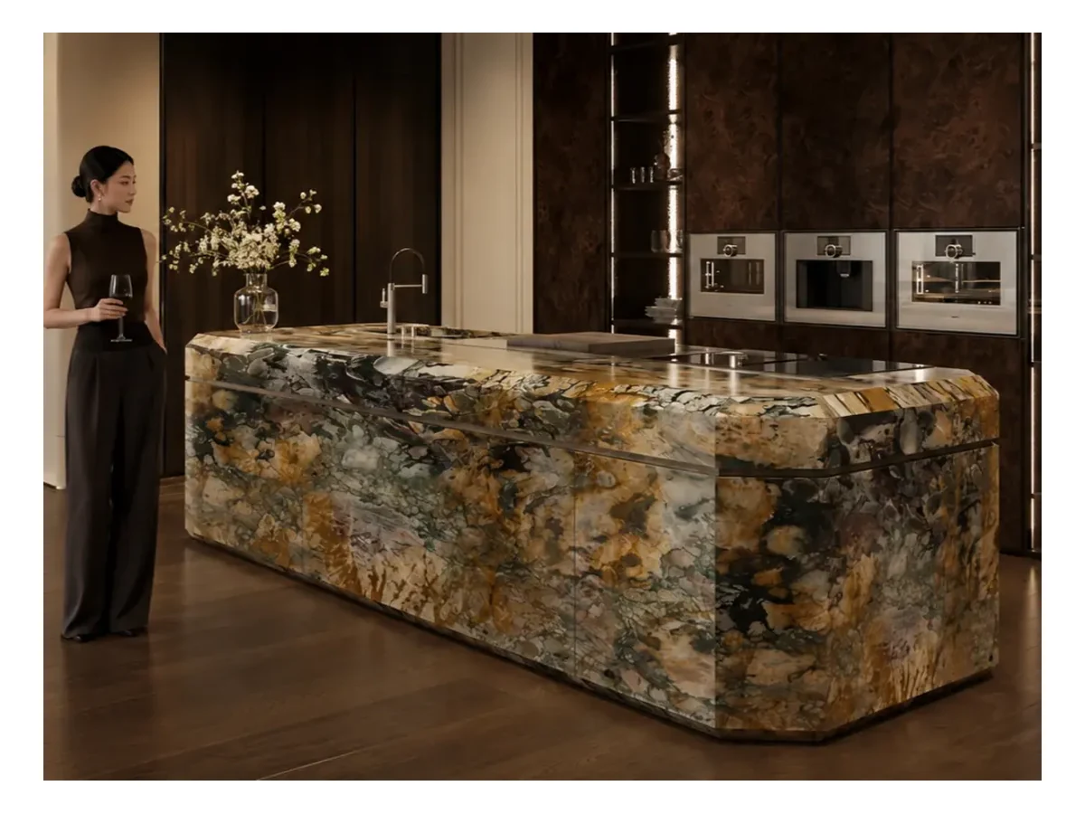 Breche De Benou Marble Countertop Application Breche de Benou Marble countertop application