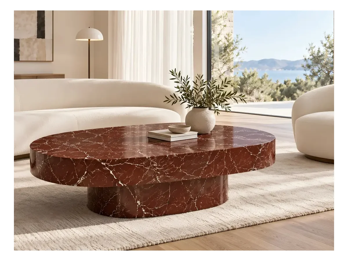 Bulgari Rosso Marble Coffee Table Application Reference Bulgari Rosso Marble coffee table application reference