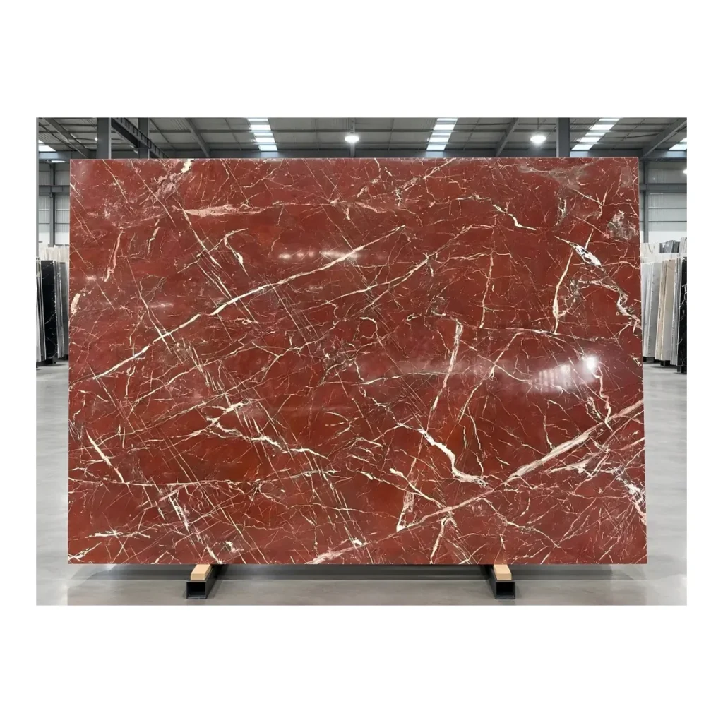 Bulgari Rosso Marble full slab view