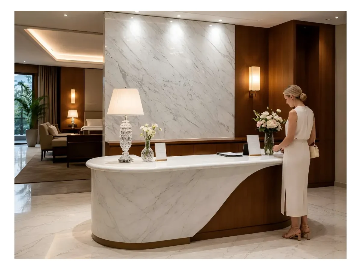 Calacatta White Marble Stone Table Application Calacatta White Marble stone table application