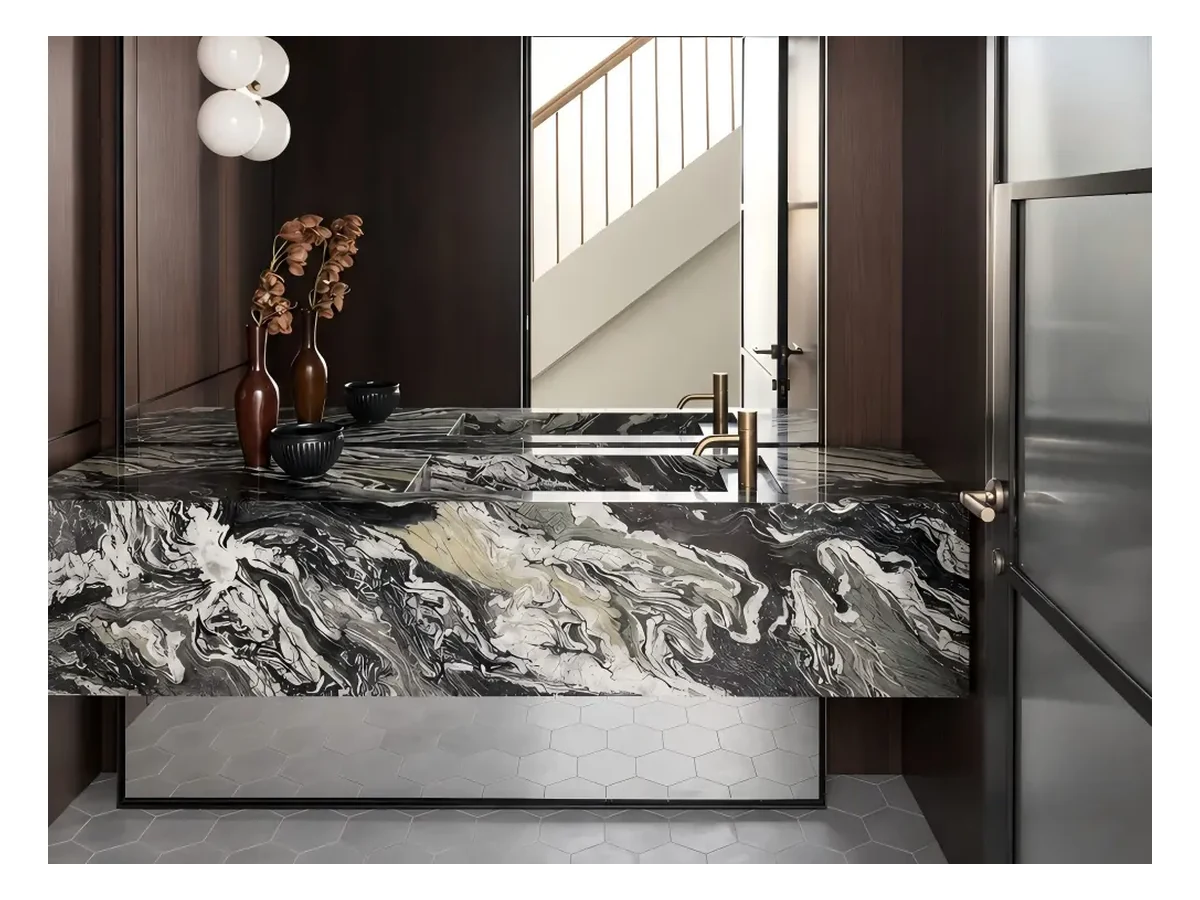 Cippolino Ondulato Marble Bathroom Vanity Application Cippolino Ondulato Marble bathroom vanity application