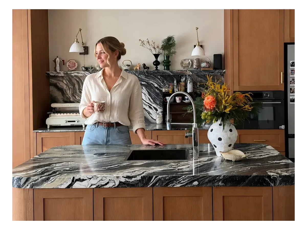 Cippolino Ondulato Marble Countertop Application Cippolino Ondulato Marble countertop application