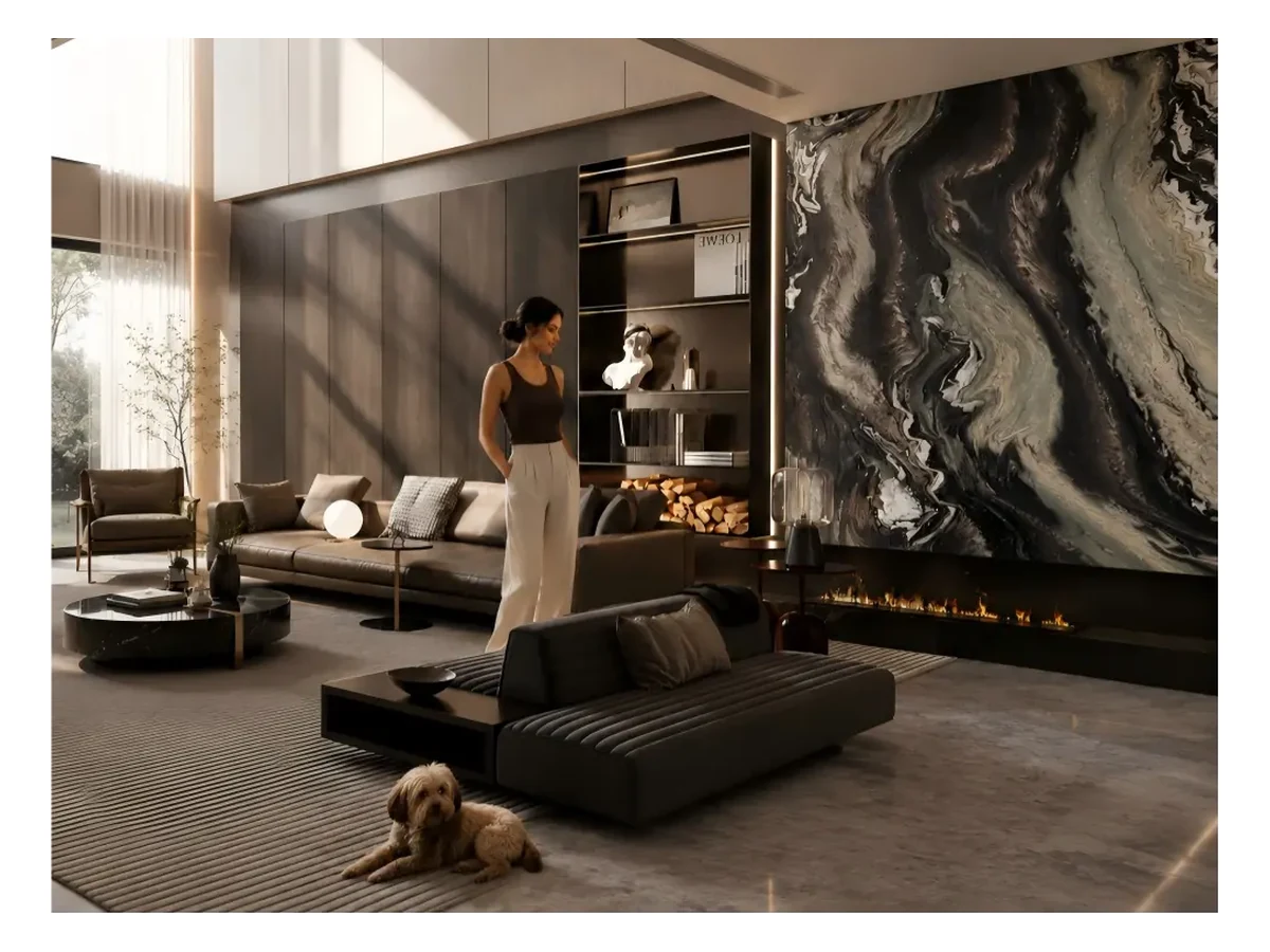 Cippolino Ondulato Marble Interior Wall Application Cippolino Ondulato Marble interior wall application