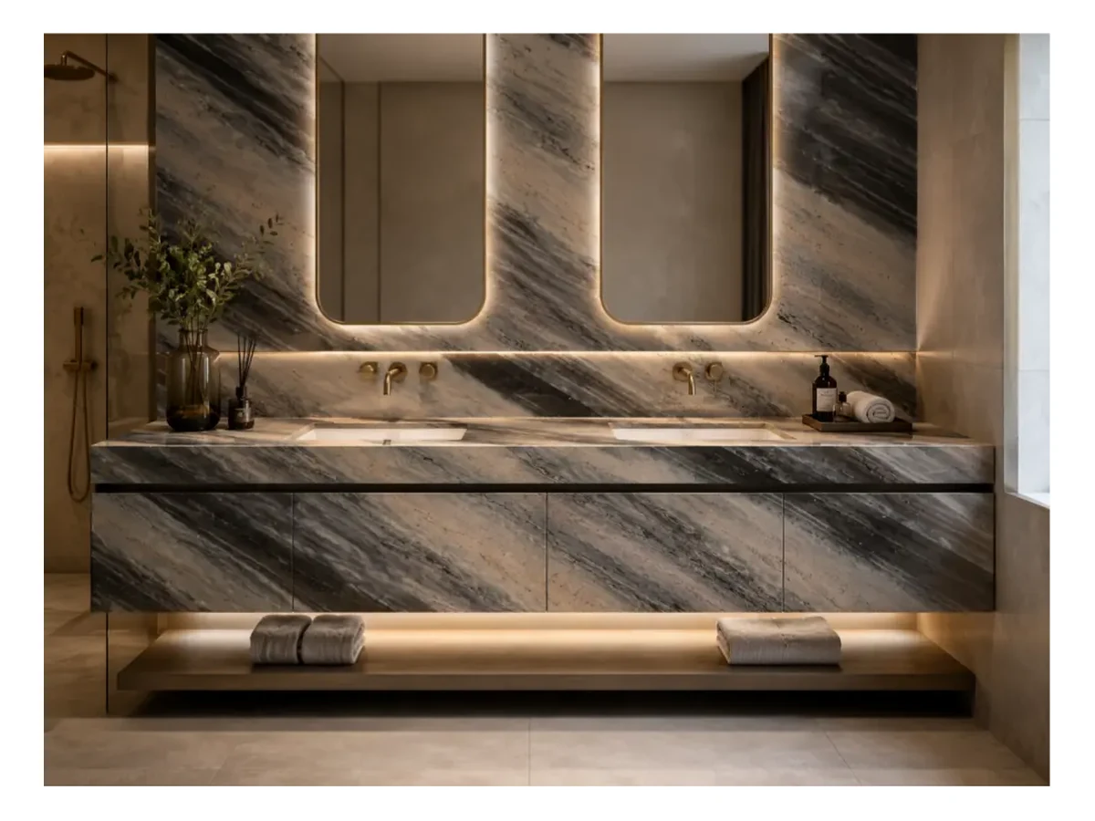 Elegant Brown Marble Bathroom Vanity Application Elegant Brown Marble bathroom vanity application
