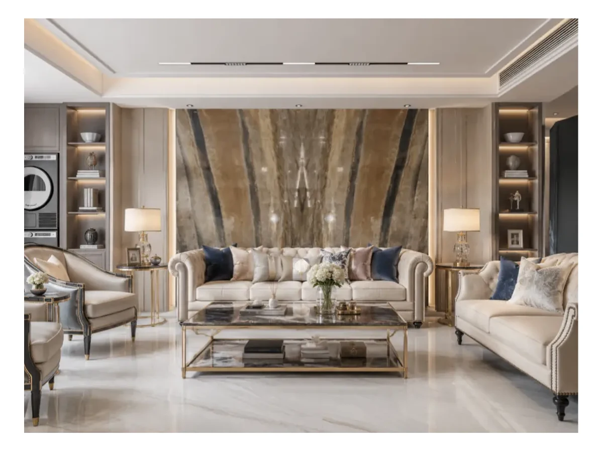 Elegant Brown Marble Feature Wall Application Elegant Brown Marble feature wall application